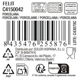 La Mediterranea Plato Llano 20,5 cm Felit - 20.4x20.4x2 cm (18 Unidades)