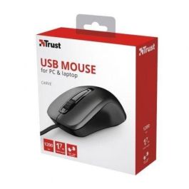 Trust Ratón Carve Cable Usb 1200Dpi Ambidiestro 3 Botones Negro