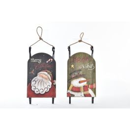 DKD Home Decor Decoración Colgante Navidad Tradicional Madera 12 LEDs con Pilas AA Verde Gris Oscuro 9.5x44x22 cm (4 Unidades) Precio: 63.1257. SKU: B1H7KEPJN6
