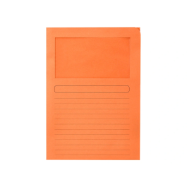 Q-connect Subcarpeta Cartulina A4 Naranja con Ventana Transparente 120 g/m²