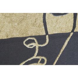 DKD Home Decor Cuadro Moderno para Decoración de Pared, Diseño Cara, Dorado Negro Blanco, 70x50 cm, Lienzo y Pino (Pack 2 Unidades)