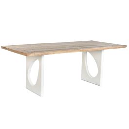 Mesa Comedor Mediterraneo DKD Home Decor Blanco Natural 100.5 x 77 x 200.5 cm Mesa Comedor Mediterraneo DKD Home Decor Blanco Natural 100.5 x 77 x 200.5 cm