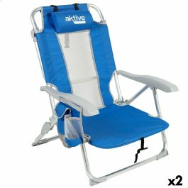 Silla de Playa Aktive Azul Blanco 49 x 78 x 56 cm (2 Unidades) Precio: 82.58999958. SKU: B14PS26HFC