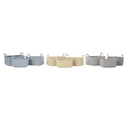 Cesta Basicos DKD Home Decor Gris Amarillo 30 x 20 x 40 cm Set de 3 (3 Unidades)