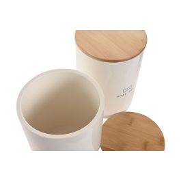 DKD Home Decor Bote Cerámica Blanco Natural 14x19x14 cm 1600 ml Apto Lavavajillas (4 Unidades)