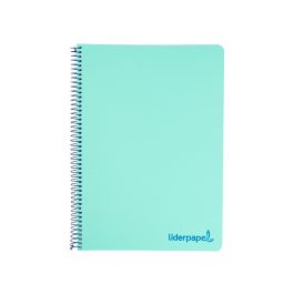 Cuaderno Espiral Liderpapel A4 Wonder Tapa Plastico 80H 90 gr Cuadro 4 mm Con Margen Color Verde 5 unidades