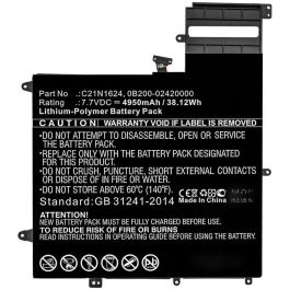 CoreParts Laptop Battery for Asus 38.12Wh Li-Polymer 7.7V 4950mAh for Asus 0B200-02420000P-B2B2A-711-005R, Q325U, Q325UA CoreParts Laptop Battery for Asus 38.12Wh Li-Polymer 7.7V 4950mAh for Asus 0B200-02420000P-B2B2A-711-005R, Q325U, Q325UA
