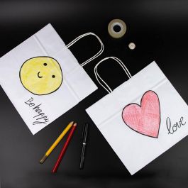 Algon Set-3 Bolsa Papel Blanco 26x17x26 cm (24 Unidades)