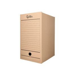 Caja Archivo Definitivo Liderpapel Folio Doble Ancho Carton Reciclado 400 gr-M2 Lomo 200 mm Kraft 367x200x251 mm