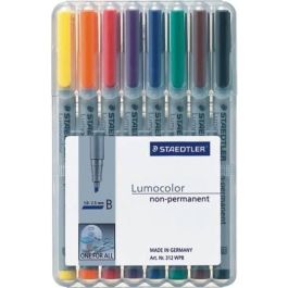 STAEDTLER 312 WP8 Rotulador Lumocolor B no permanente, set de 8 colores (negro, azul, verde, rojo), punta 1 mm Precio: 31.78999967. SKU: B1ABVH662M