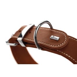 Hunter Collar Perro Aalborg Special de Cuero Coñac 20-24cm Cuello Ancho 2cm con Costuras en Contraste y Distribución Óptima de Presión