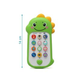 KioKids Teléfono Musical Dinosaurio para Bebés con Sonidos y Melodías - Juguete Educativo para +6 Meses, Color Verde
