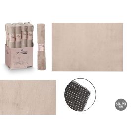 Giftdecor Alfombra Soft de Fieltro 100% Poliéster, Color Beige Oscuro, con 3 cm de Grosor, Medidas 60x90 cm (12 Unidades)