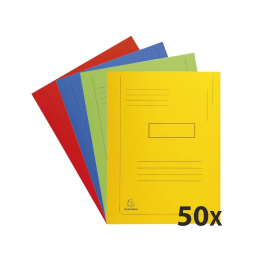 Exacompta Subcarpeta Cartulina Reciclada A4 Colores Surtidos 280g/m2 con 2 Solapas Interior