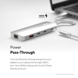 Hub USB Linq Byelements LQ49081PS Blanco Gris