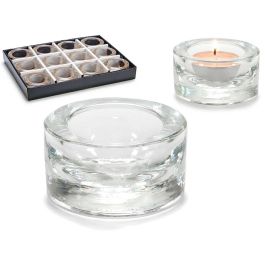 Portavelas de Cristal Transparente Giftdecor 7x3.5x7 cm (48 Unidades) Precio: 44.5000006. SKU: B1J7Y32BTV