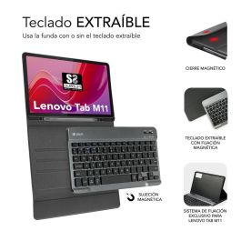 Subblim KeyTab Pro BT Funda con Teclado Inalámbrico para Lenovo Tab M11, Bluetooth 5.2, QWERTY Español, Batería Larga Duración