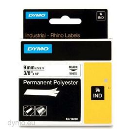 Cinta Laminada para Rotuladoras Rhino Dymo ID1-9 9 x 5,5 mm Negro Poliéster Blanco (5 Unidades) Cinta Laminada para Rotuladoras Rhino Dymo ID1-9 9 x 5,5 mm Negro Poliéster Blanco (5 Unidades)