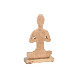 DKD Home Decor Figura Árabe de Yoga Marrón Claro de Mango 6 x 28.5 x 17.7 cm (3 Unidades)