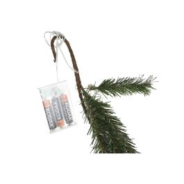 DKD Home Decor Guirnalda de Navidad Alpina Verde y Blanco 40 LED 150 cm de Largo PVC alimentada por 3 Pilas AA (2 Unidades)