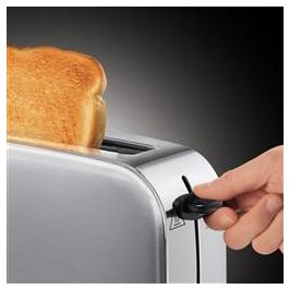 Russell Hobbs 21396-56 Tostador de Ranura Alargada con Regulador de Tostado Ajustable y Bandera Recogemigas