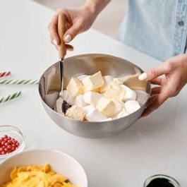 Fackelmann 1697679522108 - Juego de 2 Cuencos de Preparación Basic con Tapa Antisalpicaduras - 25 y 20,5 cm