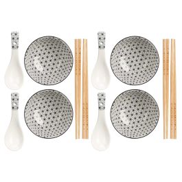 Set 12 Piezas Sushi Blanco Kinvara - Cerámica y Bambú - 37.5x25.5x7 cm (6 Unidades) Set 12 Piezas Sushi Blanco Kinvara - Cerámica y Bambú - 37.5x25.5x7 cm (6 Unidades)