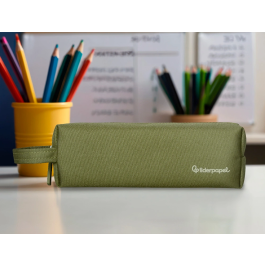 Liderpapel Estuche Portatodo Classic Rectangular con Asa 210x70mm Verde Militar