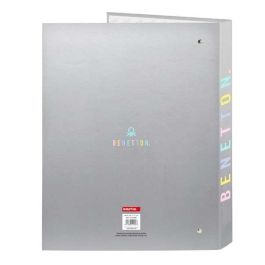 Carpeta de anillas Benetton Silver Plateado A4 26.5 x 33 x 4 cm Carpeta de anillas Benetton Silver Plateado A4 26.5 x 33 x 4 cm