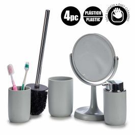 Set 4 Piezas Artículos de Baño Gris Berilo - Incluye Espejo, Vaso, Escobillero y Jabonera (6 Unidades) Set 4 Piezas Artículos de Baño Gris Berilo - Incluye Espejo, Vaso, Escobillero y Jabonera (6 Unidades)
