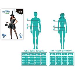Disfraz Bruja Pociones Mágicas Negro Gris Mujer XL