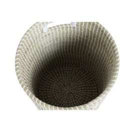 DKD Home Decor Cesta Urban Natural Blanco Seagrass 44 x 51 x 44 cm Set de 2