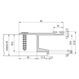 Trentadue Perfil Tirador Aluminio Calas 44mm 2.60m Efecto Inox (2 Unidades)