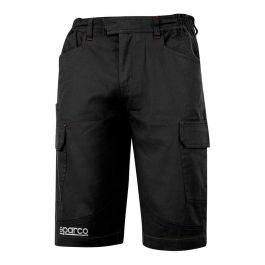 Sparco Pantalón Bermuda Cargo Negro 02410nr1s Talla S Algodón Elástico