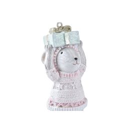 Figura Navidad Fantasia DKD Home Decor Gris Rosa 3 x 8.5 x 5 cm (3 Unidades)