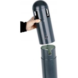 PROBBAX - AT-0292-DGRY - Cenicero de suelo para exterior. Tubular 3 L - 30 cm Ø x 108 cm de alto - Gris oscuro