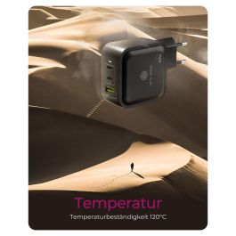 ICY BOX Cargador GaN 65W 3 Puertos PD 3.0 Negro IB-PS1030-PD