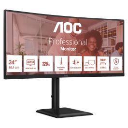 AOC CU34E4CV 86,0cm (34") 21:9 3440x1440 UltraWide QHD Curvo 120Hz 4ms HDMI/DP/USB-C Negro