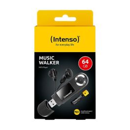 Intenso MP3 Player Music Walker, Reproductor MP3 64 GB Negro, Pantalla LCD, Compatible con Tarjeta MicroSD, Auriculares y Tarjeta de 16 GB Incluidos
