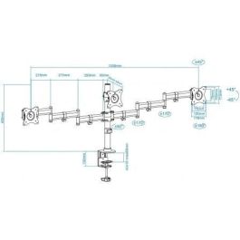 TooQ Soporte de Mesa para 3 Monitores DB1327TN-B | Giratorio, Inclinable | Pantallas 13'-27' | Hasta 8kg por Brazo