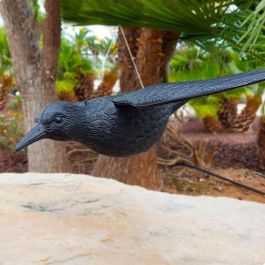 Edm Cuervo Volador Ahuyenta Pájaros Plástico Negro 58 cm para Jardín y Huertos