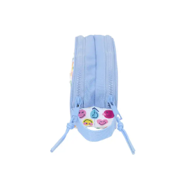 Portatodo Doble Smiley Joyful Multicolor Azul claro 21 x 8 x 6 cm