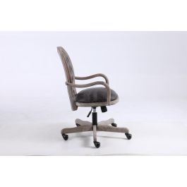 DKD Home Decor Silla de Oficina Marron Oscuro y Negro 50 x 88 x 52 cm con Ruedas y Ajuste de Altura