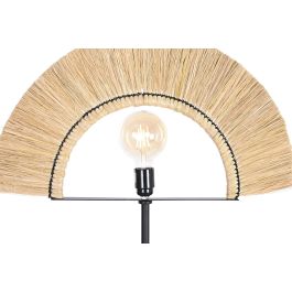 DKD Home Decor Lámpara Pie Colonial Natural Negro 26 x 152 x 56 cm Yute Hierro