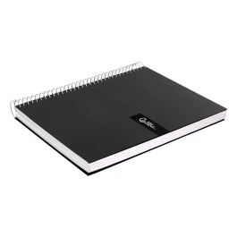 Liderpapel Cuaderno espiral A4 Crafty tapa forrada 80 hojas 90gr cuadro 4mm con margen color negro