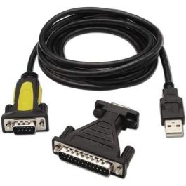 Aisens Conversor USB a Serie Tipo A-M a RS232 DB9-M DB25-M, 1.8 m, Negro Aisens Conversor USB a Serie Tipo A-M a RS232 DB9-M DB25-M, 1.8 m, Negro
