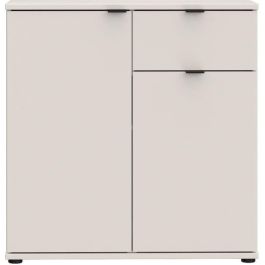 GANYMEDE Aparador Pequeño Mueble de Almacenaje GNMk222lu60 2 Puertas 1 Cajón Arena 80,1 x 34,1 x 82,3 cm