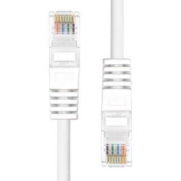 ProXtend Cable Ethernet CAT5e U/UTP de Cobre Blanco 50cm con Alivio de Tensión y Protección de Lengüeta Anti-Enganches.