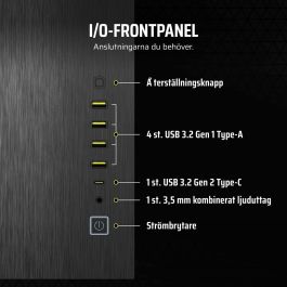 Corsair CC-9011283-WW Caja PC de torre media 6500X, aluminio negro/obsidiana