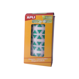 Apli Gomets Autoadhesivos Triangulares Verdes 21x21x21 mm Rollo 2832 Unidades